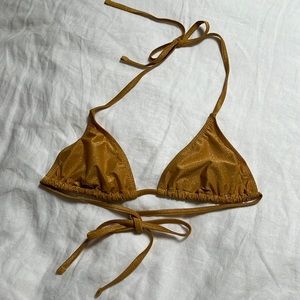 Solid and Striped Gold Bikini Top